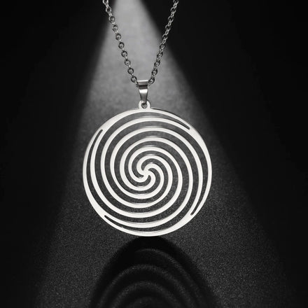 Hollow whirlpool Circle Pendant Necklaces Fashion Jewelry Necklaces Stainless Steel Necklace for Women and Man
