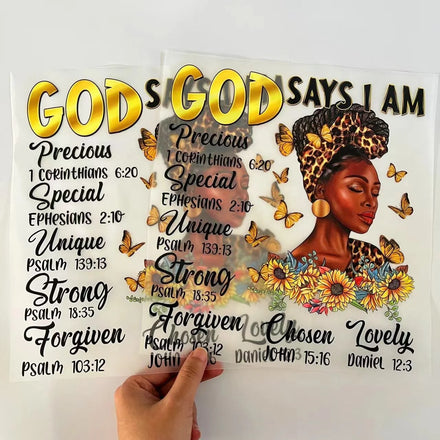 Hot Latin Women God Faith New logo Heat Press Cold Stickers Customized Clothing Patterns Dtf Transfer Designs for T-shirt
