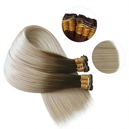 Hot Selling Luxury Unprocessed Virgin Russian Remy Straight Cuticle Aligned Machine Double Weft Human Hair Extensions All Colors