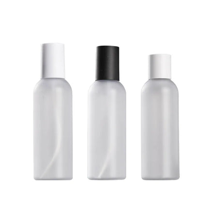 Luxury Empty for Frosted PET Eco-friendly Round Toner Spray Bottle 200ml Body Lotion Pump Bottle with Matte Black White Cap
