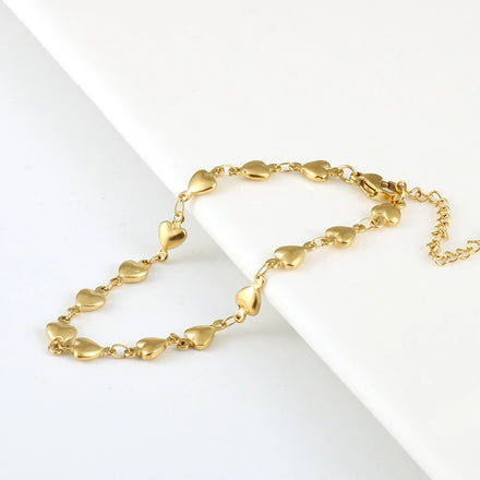 High-quality Gold-plated Jewelry Gift Bracelet 18k Gold Plated Stainless Steel Love Shaped Accessories Women