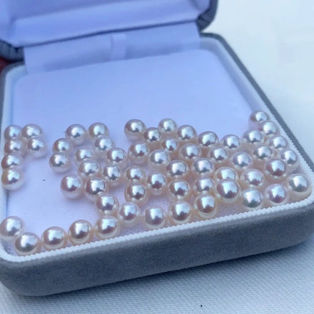 Top Quality 4A 2.5-9.5mm White Freshwater Pearls Half Hole Chinese Akoya Pearl for Jewelry Making