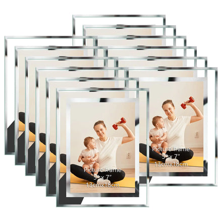 Crystal Glass Photo Frame 4x6 5x7 8x10 Picture Frame Glass for Tabletop Display Vertical or Horizontal for Home & Wedding