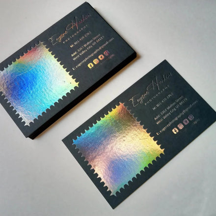 Luxury Custom Thank You Cards Greeting Cards for Small Business Laser Stamping Foil logo Paper Card