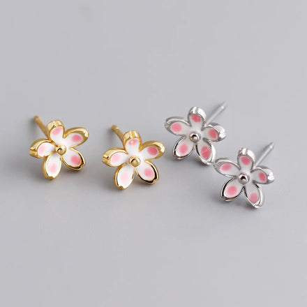 Unique Design 925 Sterling Silver Dripping Flower Mini Stud Earrings for Women Girls Fine Jewelry EH1511