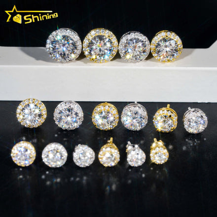 Ready to Ship New Arrivals Classic Pass Diamond Tester 925 Silver Gold Plated VVS Diamond Moissanite Stud Earring
