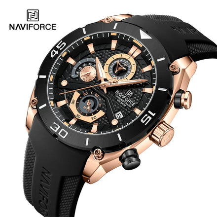 NAVIFORCE 8038 RGBB Fashion Men Quartz Watches Brand with Date Sports Oem Wristwatches Luminous Hands Chronograph Watch