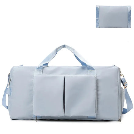 OEM Acceptable Foldable Zipper Travel Bag Large Travel Luggage Duffel Bag With Shoes Compartment Sport Gym Bag for Women Men