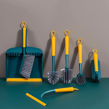 Multifunction Household Cleaning Brush Kit Kitchen Dish and Bottle Window Squeegee for Home Use