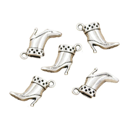 Charms High Heeled Shoes Boots 13x13x5mm Tibetan Silver Color Pendants Antique Jewelry Making DIY Handmade Craft