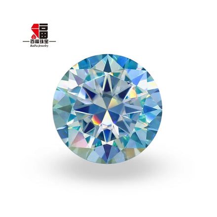Baifu Jewelry Wholesale Price Top Quality Loose Round Ice Blue Moissanite