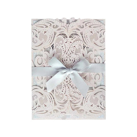 Nicro New Design Custom Content European Style Handmade Business Activity Blessing Ribbon Card Hollow Wedding Invitation Card