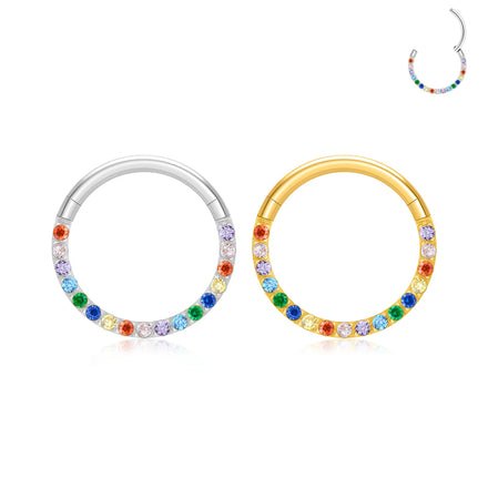 16G G23 Titanium Piercing Nose Rings Hinged Segment Ear Cartilage Tragus Earrings Helix Hoops Septum Clicker Piercing Jewelry