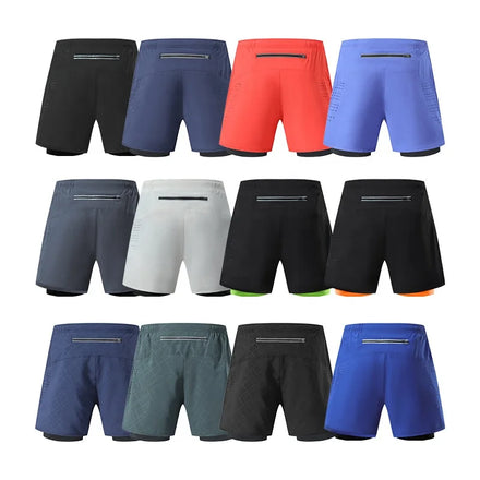 Men's 3-Inch Running Shorts Marathon Athletic Quick-Dry Double Layer Lined Workout Gym Shorts Loose Fit Anti-Chafing