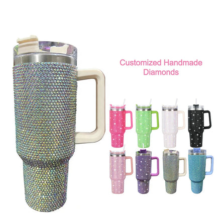 Beauchy Diamond Bedazzled 40oz Rhinestone Studded Bling Tumbler Rhinestone Bling Studded Rhinestone Studded 40oz Bling Tumbler