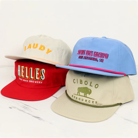 5 Panel Blank Nylon Rope Running Snapback Cap Camper Hat