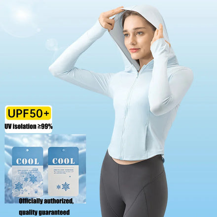 SHINBENE Women's Full Zip Sun Protection Hoodie Jacket UPF 50+ Outdoor Hiking Shirts With Pockets
