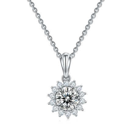 Wholesale 925 Sterling Silver Chain Round Princess Oval Pear Cut Moissanite Diamond Pendant Women Necklace With GRA Certificate