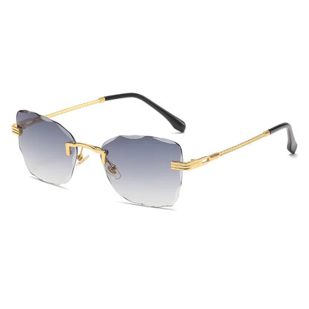 2024 Retro Sunglasses Men Brand Designer Rimless Gradient Sun Glasses Fashion Shades Cutting Lens Ladies Frameless Eyeglasses