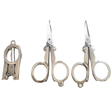 Free Sample Stainless Steel Foldable Portable Travel Scissors Small DIY Embroidery Paper String Craft Shred Scissors