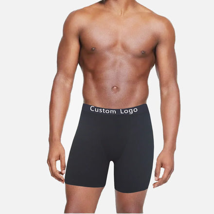 Sports Fit Boxer Short for Men Underwear Custom Logo Cotton Soft Elastic Classic Waistband Men's Briefs Plus Size Daily Wear