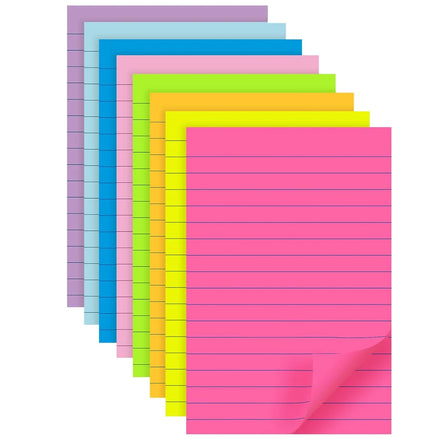 Lined Sticky Notes Self Pad Its 4X6 in Bright Post Sticky Colorful Big Square Sticky Notes for Office Home School 50 Sheets/pad