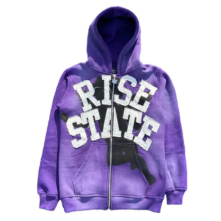 Vintage Custom Zip up Hoodie Cropped Hoodies Distressed Plain Zip up Jacket for Men