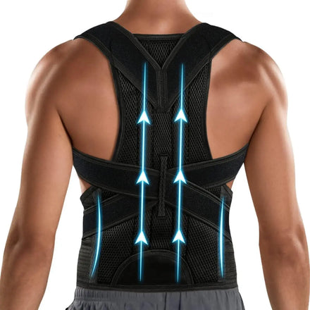 Large (33-37 Inch) Posture Corrector Men Women Upright Breathable Straightener Back Brace Lumbar Support Neck Shoulder Pain