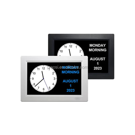 Dutch Digital Calendar Day Clock 7/8/10.1 Inches Modern Design Medicine Reminder for Dementia/Alzheimer's Remote Control
