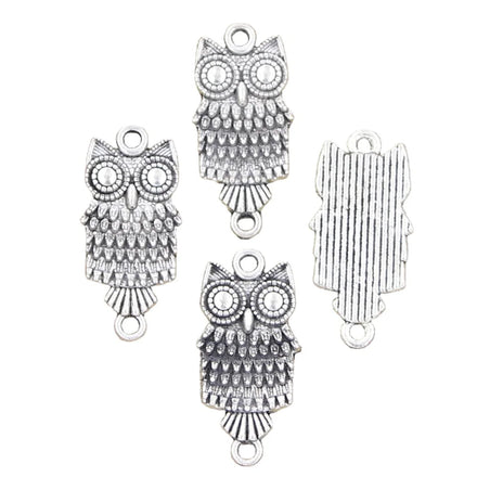 Antique Vintage Tibetan Silver Color Pendants 17x13mm Owl Connector Charms for Kids DIY Handmade Craft Jewelry Making