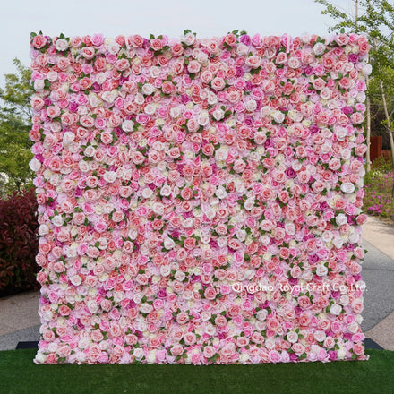 Artificial Roses Black Ostrich Feathers 3d 5d Flower Wall 8ft X 8ft Custom Party Backdrop Wedding Decorations for Reception