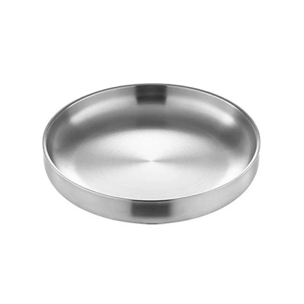 Dish Plate for Restaurant Hotel Round Dinner Bowl Stainless Steel Food Serving Tray