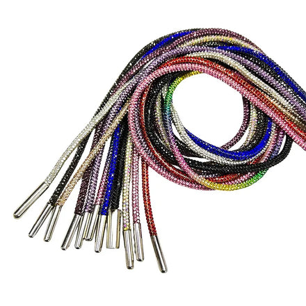 Factory Wholesale Colored Water Diamond Rope 4 mm Hoodie Diamond Rope Decorative Diamond Rope Diy Rhinestone Shoelace