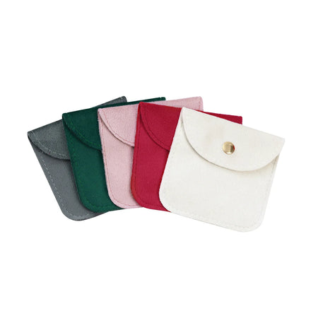 Custom Logo Jewelry Storage Bag Watch Bracelet Flip-Top Ring Velvet Jewelry Pouch with Metal Snaps