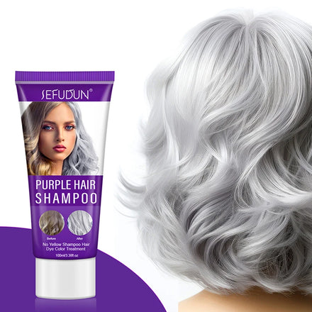SEFUDUN Professional Yellow Remove Color Lock Protecting Repairing 100mL Salon Hair Dye Purple Shampoo for Blonde Bleached
