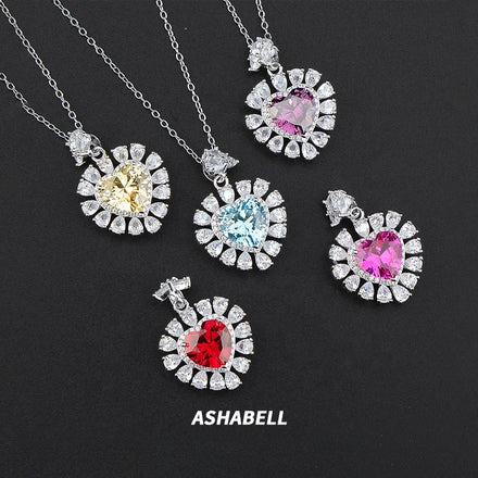 Wholesale Customized Luxury Colored 5A Zircon Necklaces Different Style Shapes High Jewelry Pendant Necklaces