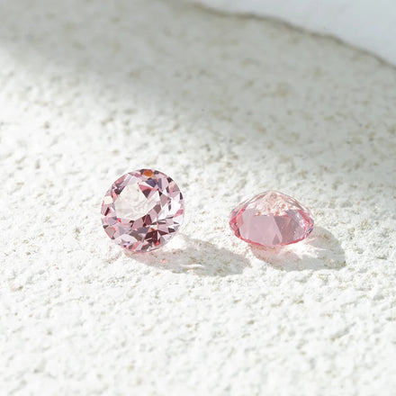 Starsgem Wholesale Loose Synthetic Round Brilliant Cut Different Size Lab Created Padparadscha Sapphire for Making Jewe
