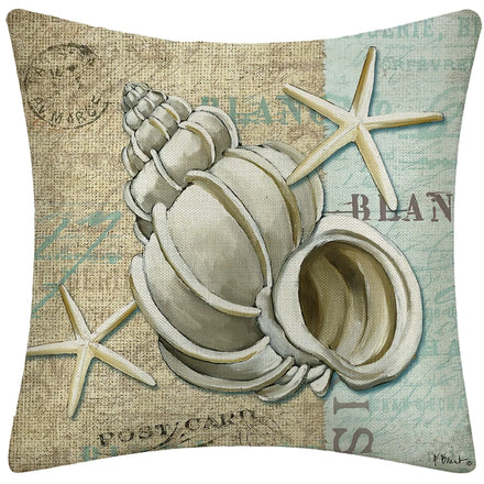 Marine Life Printed Linen Throw Pillow Case 45*45cm Cushion Cover Home Sofa Decorative