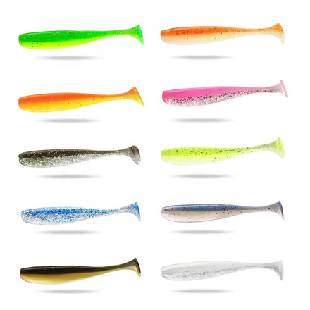 DN 55mm 70mm 90mm 10pcs/bag Paddle Tail Soft Plastics Lures 10 Colors Soft Bait Swimbait PVC Soft Plastic Fishing Lure