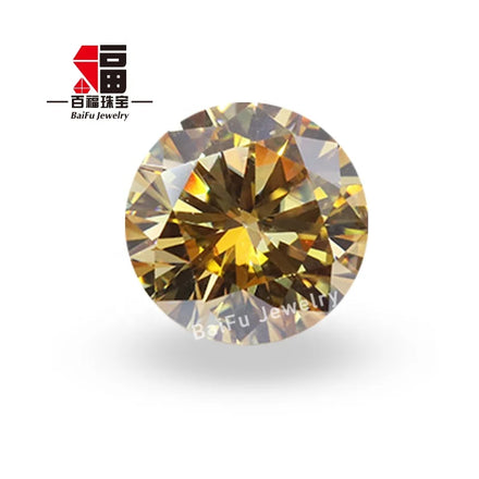 Baifu Jewelry Wholesale Price Top Quality Loose Round Dark champagne Moissanite