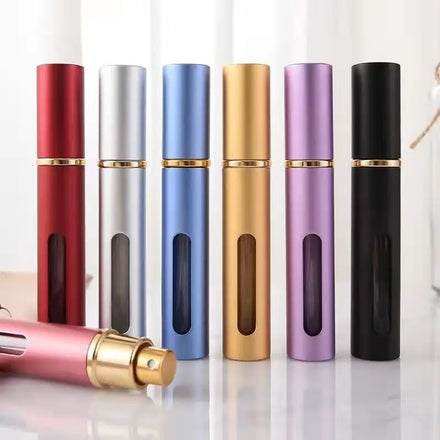 BYPE 10ml Refillable Perfume Atomizer Bottle Mini Glass Travel Aluminum Bottle Pocket for Essential Oils Empty Spray Bottles