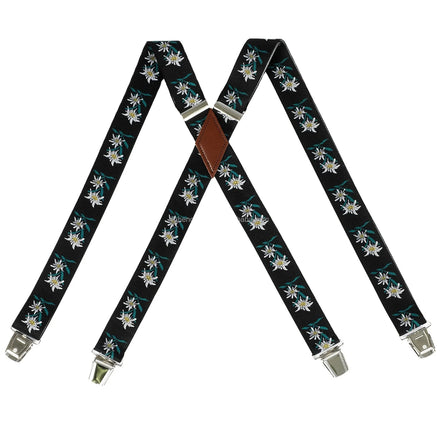 Heavy Stady Adjustable Mens Suspenders X Shape Elastic Printed With Custom Logo 3.5cm Width PU Leather Vintage Suspenders