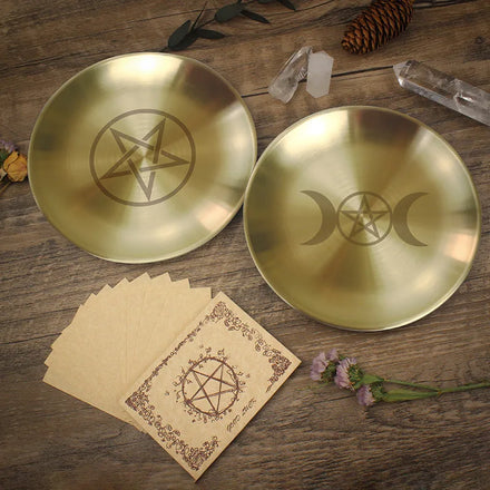 Tarot Candle Altar Plate Candle Holder Astrology Candlestick Decorative Tealight Candle Stand Pillar Tray