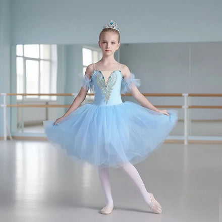 Girls New Ballet Skirt Sequins Professional Ballet Tutu Long Dress Performance Dance Costumes Ballerine Femme Women Ballet Wear