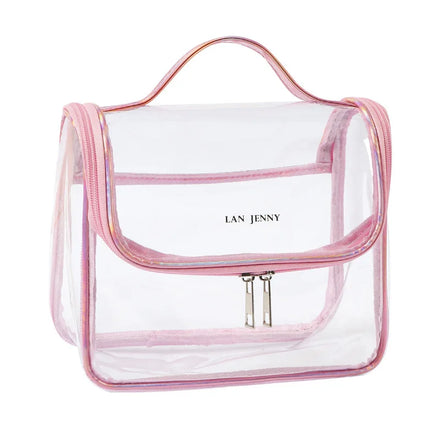 Promotional Custom Logo Printing Portable Transparent Clear Pvc Waterproof Beach Travel Makeup Bag Toiletry Cosmetic Bag