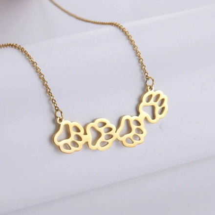 Animal Paw Print Pendant Necklaces Stainless Steel Necklace Fashion Jewelry Necklaces for Women and Man