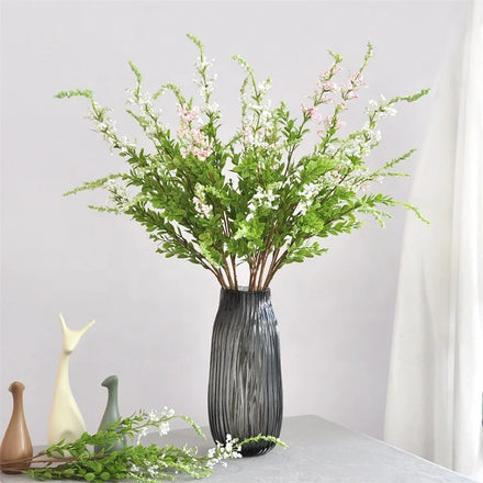 Top Fashion Artificial Silk Cloth White Pink Salvia Grass Sage With Flowers for Bridal Bouquet Wedding Party Decoration