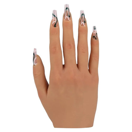 Practice Hand for Acrylic Nails Silicone Female Mannequin Life Size Hand with Insertable Nails for Nail Art Beginners