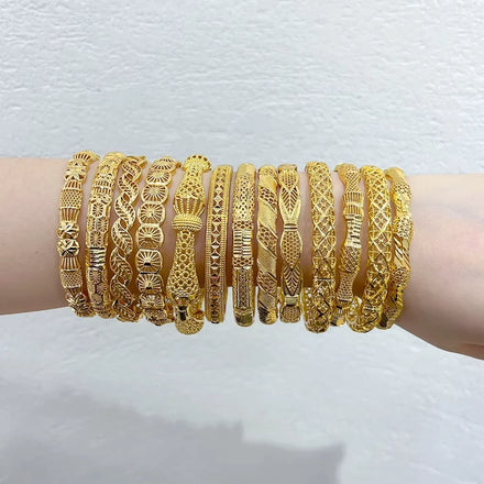 Women Jewelry Bracelet Gold Bangles 24k for Plated Bracelets Wholesale Women Gold-plated Brass Gold Bangles