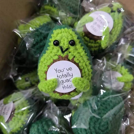 2024 Fun Wool Knitted Cartoon Potato Avocado Doll Hand Crochet Positive Pressure Relief Toy Cute Group Novelty Home Decor Gifts